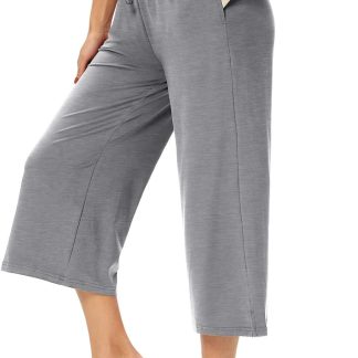 Capri Pants Loose Yoga Pants Wide Leg Drawstring Comfy image 1